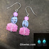 Lotus Flower Glow Glass Necklace, Bracelet, Earrings Set