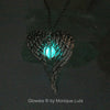Angel Wings Heart with Glowing Orb Necklace