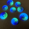 5 Aurora Borealis Glow in the dark  Buttons