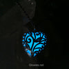Blue Heart of Winter Frozen Glowing Heart Necklace
