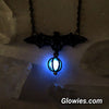Black Bat Glow Orb Necklace