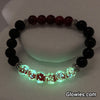 Red and Black Jade and Lava Beaded Bracelet