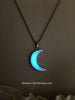 Crescent Moon Cremation Memorial Ashes Urn Glowing Stainless Steel Necklace