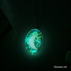 Galaxy Oval with Glowing Crescent Moon Inside Necklace