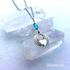 Flying Heart with Wings Galaxy Glow Glass Necklace