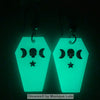 Green Glowie Coffin Earrings #01