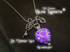 Ultra Violet Purple Frozen Glowing Heart Necklace