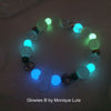 Mood Color Changing Glow Glass Quartz Crystal Stretch Beaded Bracelet