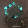 Unicorn Wire Wrap Glow Glass Bracelet