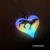 Howling Wolf Glow in the dark Lula Heart Necklace