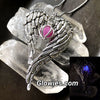 Angel Wings Heart with Glowing Orb Necklace