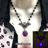 Bat necklace #2 with Purple Opal Glow Stone