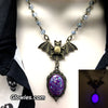 Bat necklace with Purple Opal Glow Stone