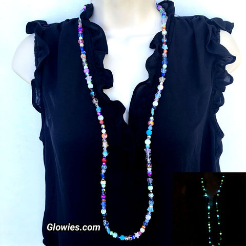 Starlit Dreams Long Beaded Glow Necklace