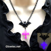 Gothic Black Bat with Glow Cross Necklace
