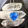 Blue Opal Glow in the dark Heart Necklace