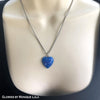 Blue Opal Glow in the dark Heart Necklace