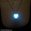 Blue Opal Glow in the dark Heart Necklace