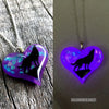 Howling Wolf Glow in the dark Lula Heart Necklace