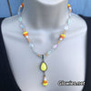 Candy Corn Glow Opal Teardrop Necklace