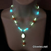 Candy Corn Glow Opal Teardrop Necklace