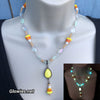 Candy Corn Glow Opal Teardrop Necklace