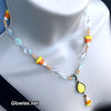 Candy Corn Glow Opal Teardrop Necklace