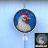 White Chicken Glow Suncatcher with Crystal