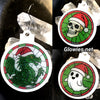 Dragon, Ghost, and Skull With Santa Hat Ornaments