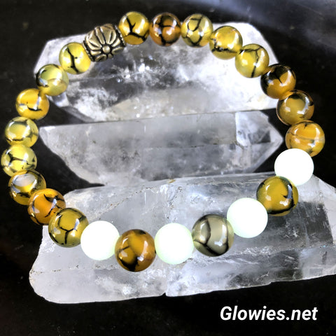 Dragonscale Glowies Beaded Stackable Stretch Bracelet