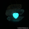 Aqua Opal Glow in the dark heart necklace