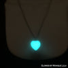 Aqua Opal Glow in the dark heart necklace