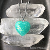 Aqua Opal Glow in the dark heart necklace