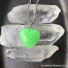 Green Opal Glow in the dark Heart Necklace