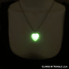 Green Opal Glow in the dark Heart Necklace