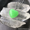 Green Opal Glow in the dark Heart Necklace