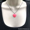 Pink Opal Glow in the dark Heart Necklace