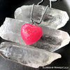 Pink Opal Glow in the dark Heart Necklace