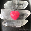 Pink Opal Glow in the dark Heart Necklace
