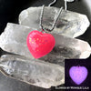 Pink Opal Glow in the dark Heart Necklace