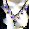 Purple Nocturne Crystal Skull Glow Orb Necklace