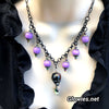 Purple Nocturne Crystal Skull Glow Orb Necklace