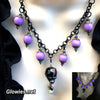 Purple Nocturne Crystal Skull Glow Orb Necklace