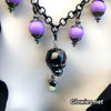 Purple Nocturne Crystal Skull Glow Orb Necklace