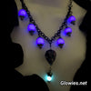 Purple Nocturne Crystal Skull Glow Orb Necklace