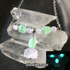 Lotus Flower Glow Glass Necklace, Bracelet, Earrings Set