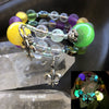 Mardi Gras Glow Orb Bracelet with Fleur De Lis Charms