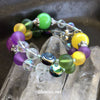 Mardi Gras Glow Orb Bracelet with Fleur De Lis Charms