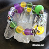 Mardi Gras Glow Orb Bracelet with Fleur De Lis Charms