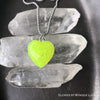 Yellow Opal Glow in the dark Heart Necklace
